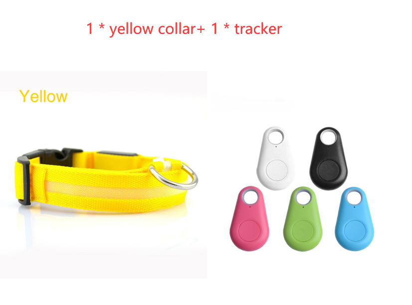 LED Dog Collar With Attachable Tracker