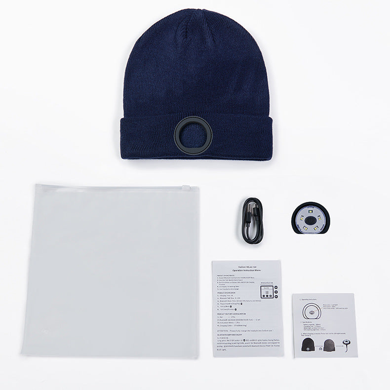 Bluetooth Headset Beanie With LED Light